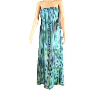 My Beloved Off Shoulder Striped Maxi Dress